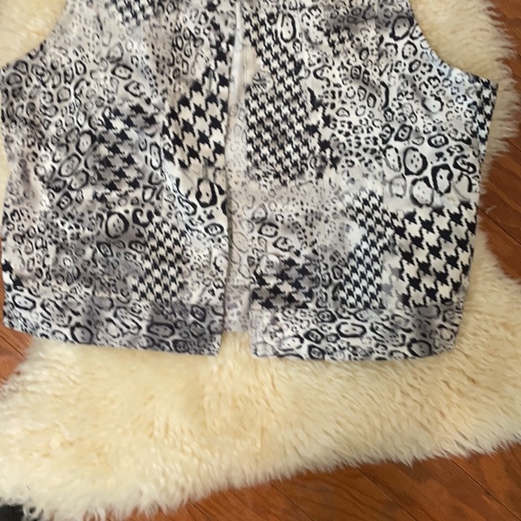 Black & Gray Houndstooth & Snakeskin Denim Vest / Small - Picture 4 of 11